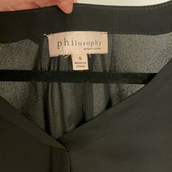 Black Ruffle Sleeve Tank Blouse - Picture 2 of 3